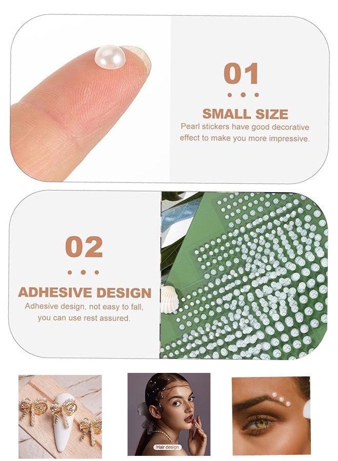 KANGLI 4 Sheets 3D Self Adhesive White Pearl Body Eyeshadow Sticker Women Kids DIY Craft Accessories, 4 Size 3mm/4mm/5mm/6mm - Image 5