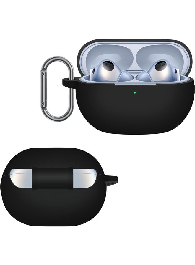 SJet Soft Silicone Protective Case Cover for Huawei FreeBuds Pro 4 / Pro 3 with Cleaner Kit and Keychain(Black)  - Image 4