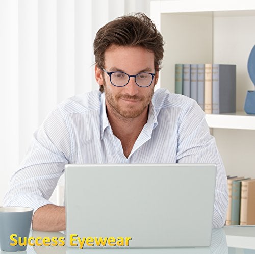 Success Eyewear Reading Glasses 3 Pair Stylish Color Readers Fashion Glasses for Reading Men & Women Set of Black, Navy, and Green 1.75 - Image 4