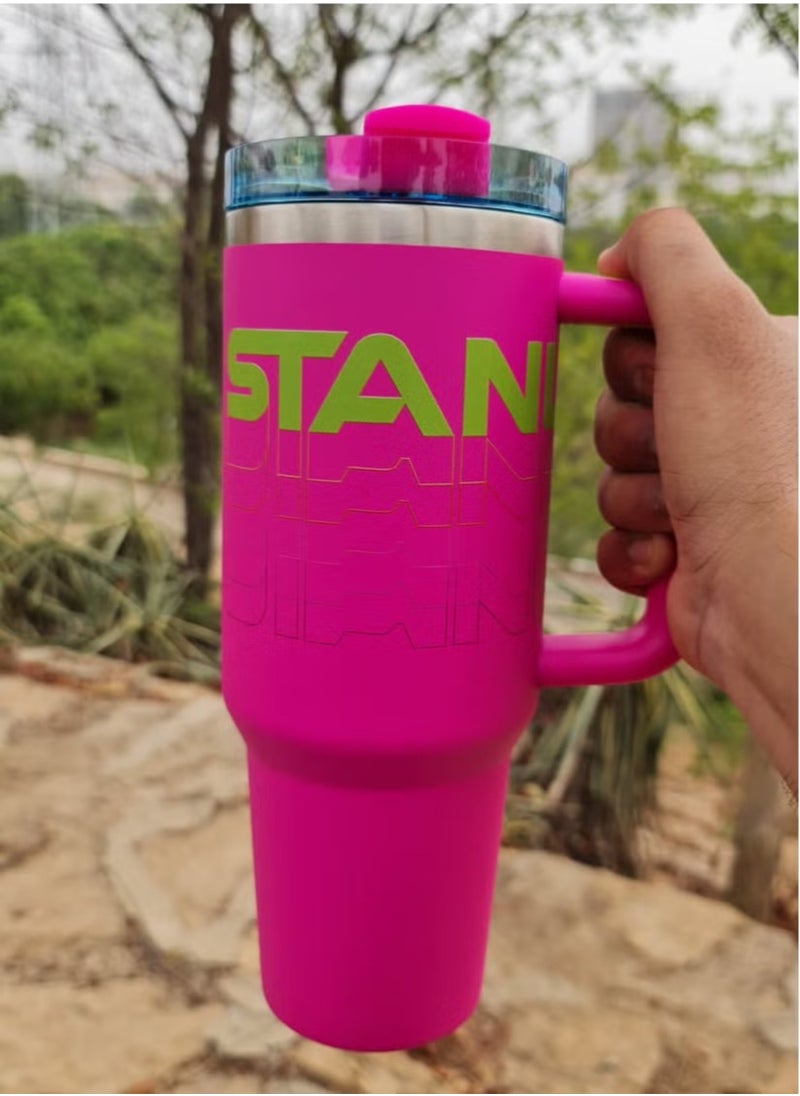 Stanley - Cup Reverb Original Insulated Stainless Steel Travel Mug 40oz – Large Tumbler with Reusable Straw & Spill-Proof Lid – Keeps Drinks Hot or Cold for Hours – Perfect for Travel, Office, Gym & Daily Hydration – Hot Magenta - Image 1