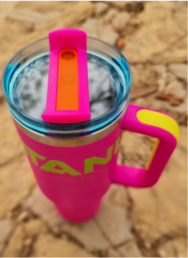 Stanley - Cup Reverb Original Insulated Stainless Steel Travel Mug 40oz – Large Tumbler with Reusable Straw & Spill-Proof Lid – Keeps Drinks Hot or Cold for Hours – Perfect for Travel, Office, Gym & Daily Hydration – Hot Magenta - Image 1