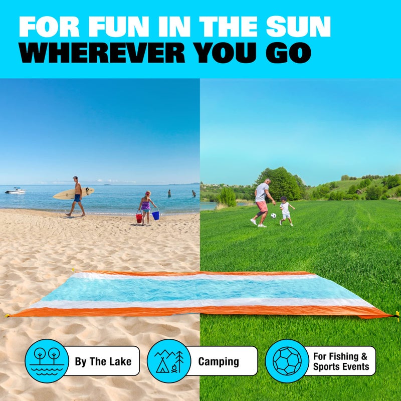 SUN NINJA Sand Proof Beach Blanket - Sand Free Beach Mat, Lightweight & Quick Dry Beach Essentials with Travel Bag, Giant Beach Blanket (10'x9') Perfect for Outdoors, Picnic, Camping & Travel - Image 5