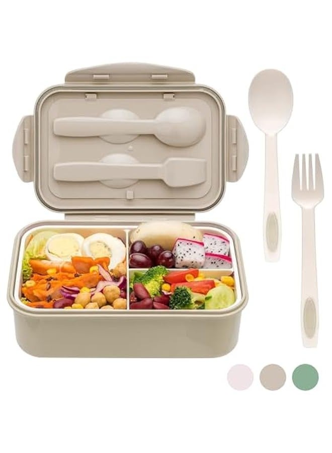 TRASSLE Lunch Box, Bento Boxes, Meal Prep Containers with Fork and Spoon, Multi Compartment Bento for Adults Kids, Dishwasher Safe Micro-Wave Safe  - Image 1