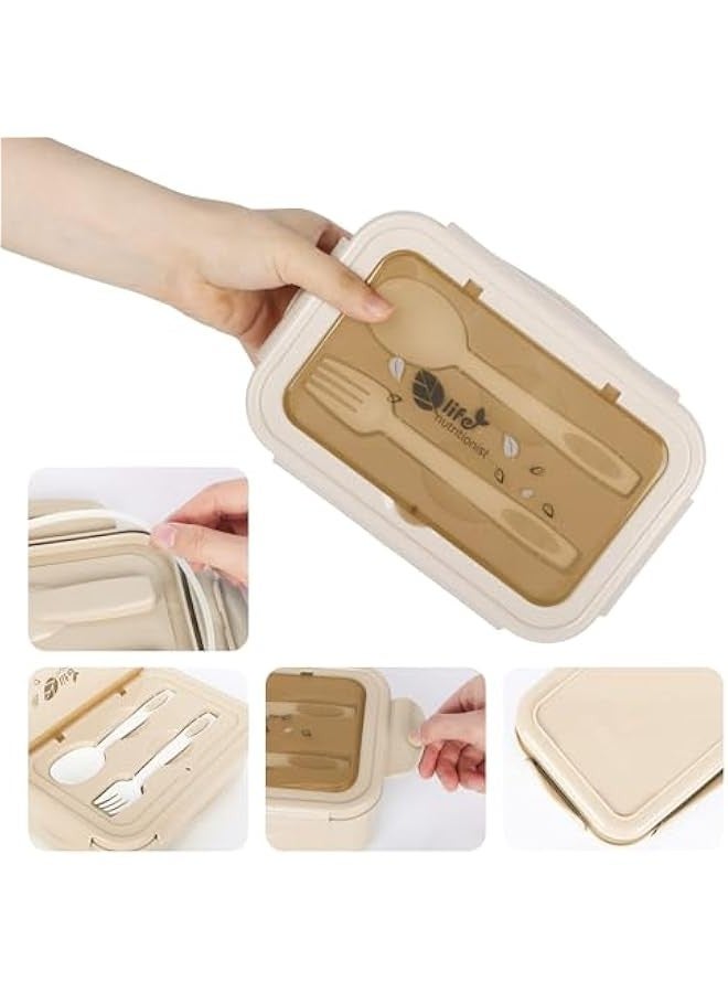 TRASSLE Lunch Box, Bento Boxes, Meal Prep Containers with Fork and Spoon, Multi Compartment Bento for Adults Kids, Dishwasher Safe Micro-Wave Safe  - Image 2