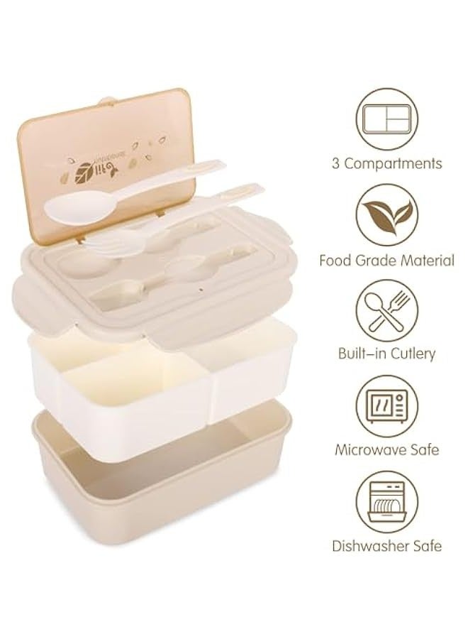 TRASSLE Lunch Box, Bento Boxes, Meal Prep Containers with Fork and Spoon, Multi Compartment Bento for Adults Kids, Dishwasher Safe Micro-Wave Safe  - Image 5