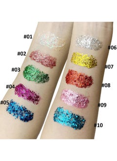 Mysense Purple Body Glitter Gel, Mardi Gras Face Glitter Makeup, Music Festival Rave Accessories, Chunky Mermaid Sequins for Eye Hair Decorations, Sparkling Paint for Women, 30g  - Image 5