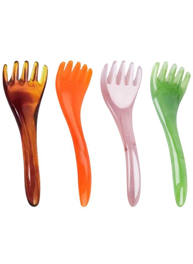 Healifty 4 Pcs Guasha Scraping Massage Tool Massage Comb Facial Massage Board Scalp Comb Massager for Head Face Body - Image 1