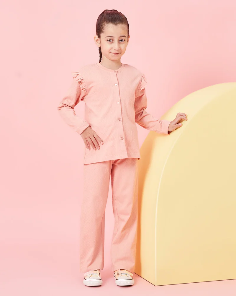 ردتاغ Girls Pink Embellished Casual Set (2 Piece)