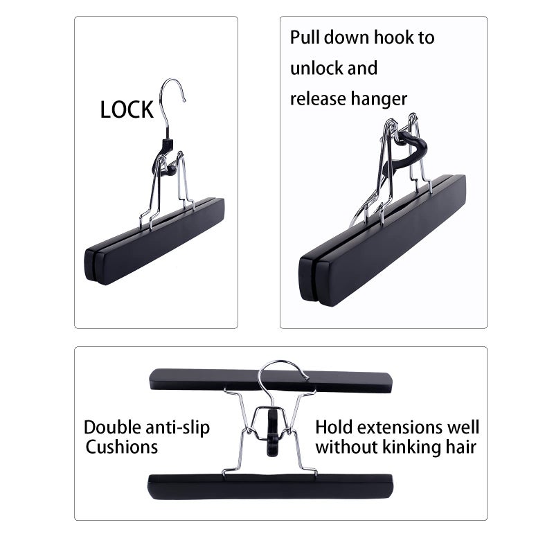 RJMBMUP 1 Pack Extra Long Hair Extension Holder Wig Storage Bag with Hanger Hairpieces Ponytail Bundles Storage Carrier Case for Store Style Hair Travel Hair Extensions Bag Black Color - Image 4