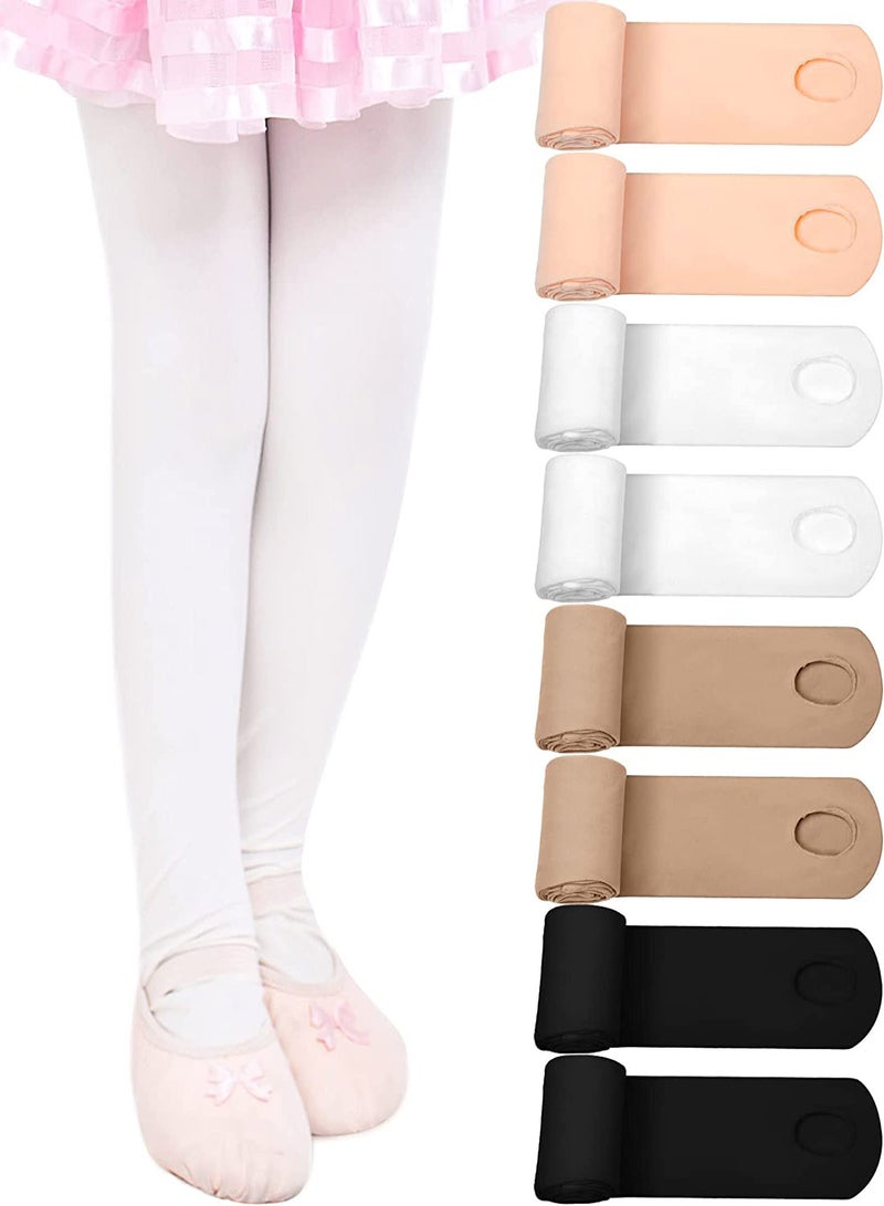 Girls Ballet Tights - 4 Pairs Soft Dance Tights for Toddlers and Kids, Comfortable Elastic Tights for School Uniforms and Costumes, Ballerina Leggings for Ages 6-10 - Image 1
