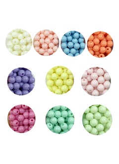Candy Color Round Acrylic Beads 6mm Pastel Colored Round Beads Mix Plastic Loose Spacer Beads with Storage Box for Jewelry Making