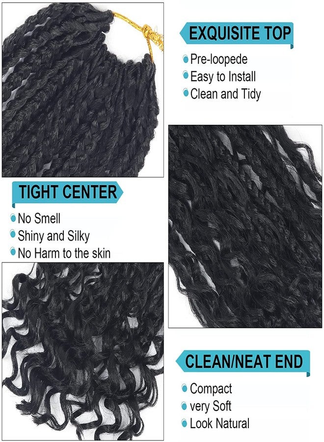 Diha Goddess Box Braids Crochet Hair With Curly Ends 12 Inch Bohomian Box Braids Crochet Braids 8 Packs 3X Crochet Braids Synthetic Braiding Hair Extension for Black Women(12 Inch (Pack of 8), 1B)… - Image 3