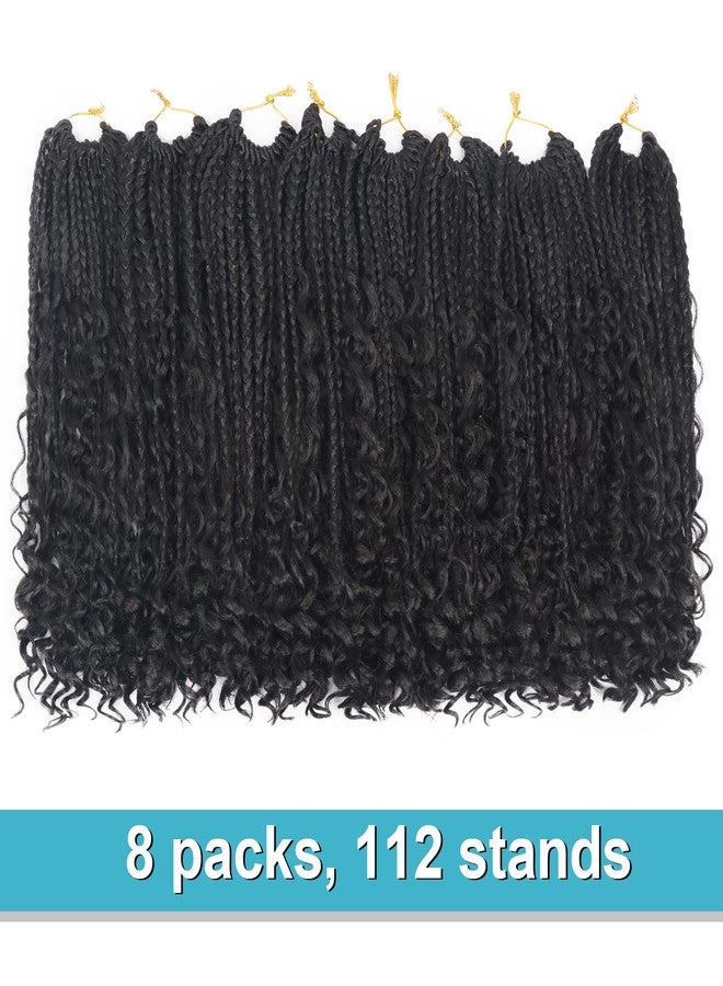 Diha Goddess Box Braids Crochet Hair With Curly Ends 12 Inch Bohomian Box Braids Crochet Braids 8 Packs 3X Crochet Braids Synthetic Braiding Hair Extension for Black Women(12 Inch (Pack of 8), 1B)… - Image 5