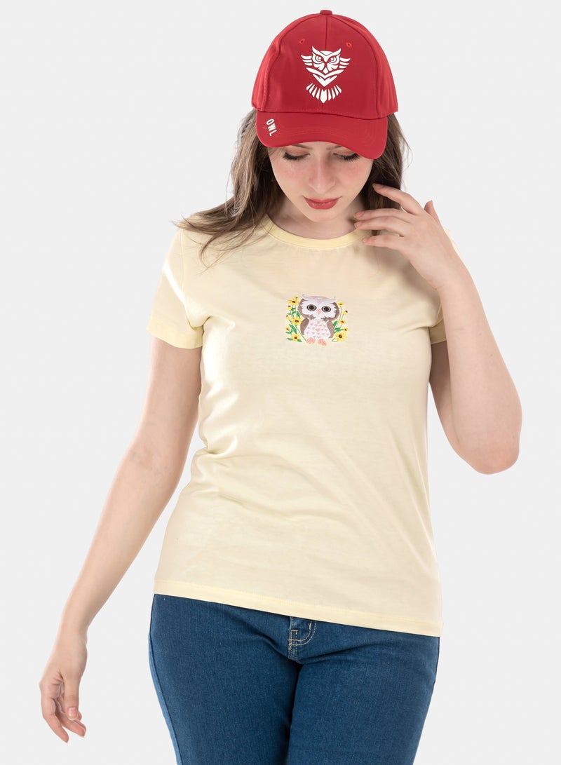 OWL T-shirt 'I have 5 moods' Yellow - Image 2