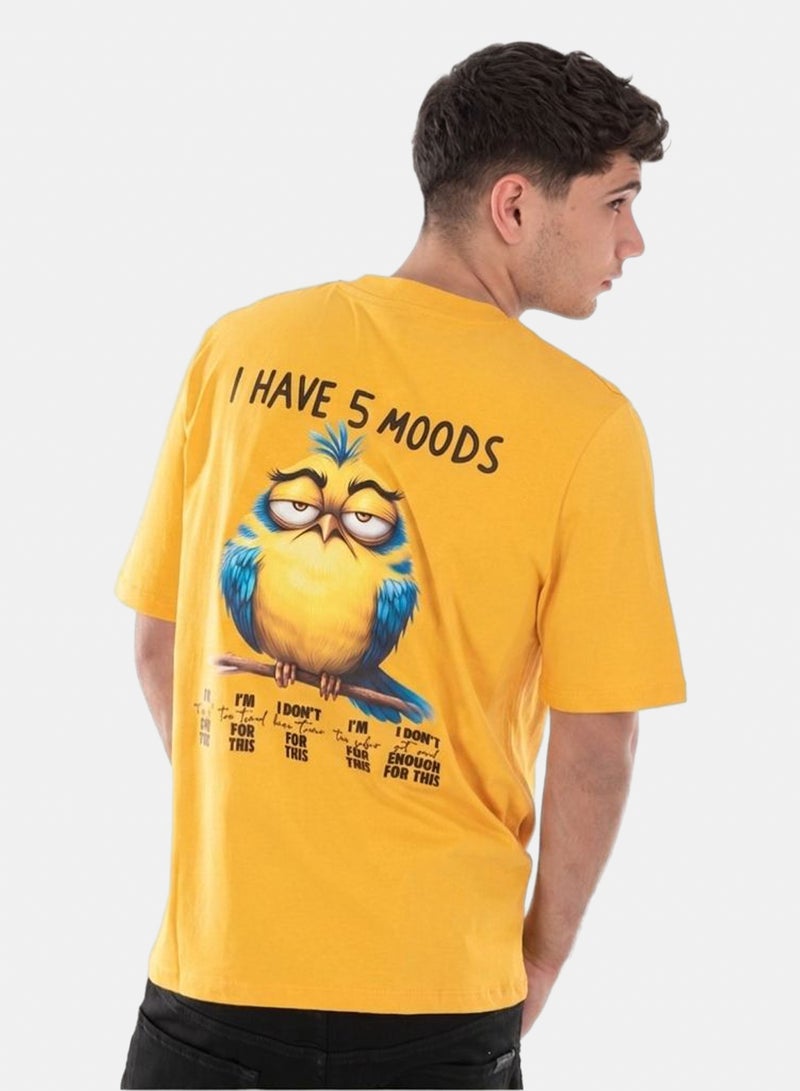OWL T-shirt 'I have 5 moods' Yellow - Image 1