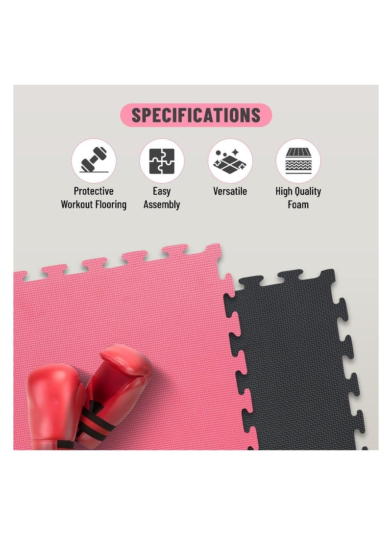 ENDLESS  Endless 2.5 cm Thickness Puzzle Interlock Taekwondo Floor Mats of 5 Pcs | Red and Black | Material: Ethylene Vinyl Acetate | With EVA Foam Interlocking Tiles for Exercise, MMA, Gymnastics & Home Gym - Image 5