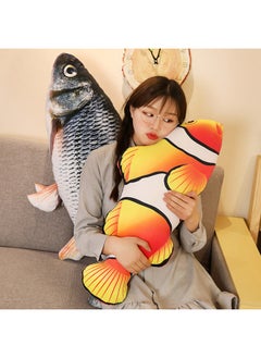 Cute Imitation Fish Pillow Cloth Doll Crucian Carp Grass Carp Clown Fish Doll Pillow All Kinds Of Plush Toy Fish Doll-Specifications:Grass Carp-Color:80cm