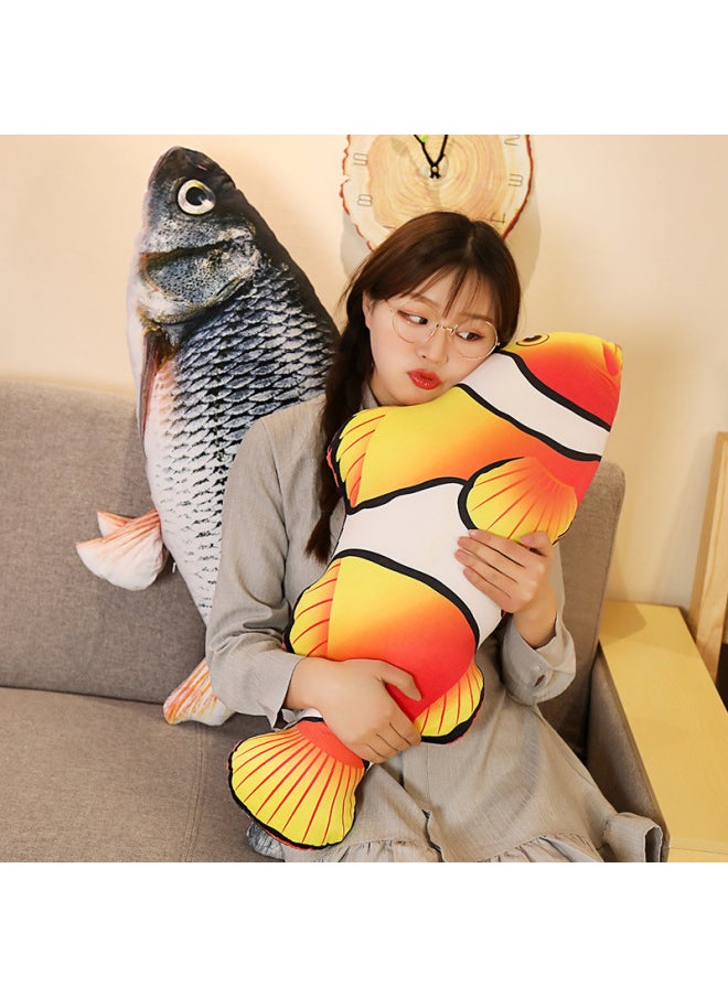 null - Cute Imitation Fish Pillow Cloth Doll Crucian Carp Grass Carp Clown Fish Doll Pillow All Kinds Of Plush Toy Fish Doll-Specifications:Grass Carp-Color:80cm - Image 1