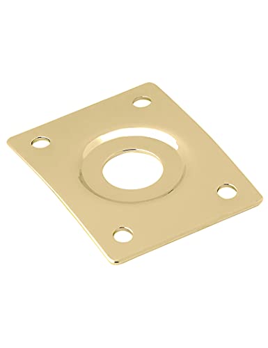Holmer Guitar Jack Socket Plate Curved Recessed Rectangle Style Output Jack Plate Compatible with Les Paul LP Tele Style Electric Guitar or Bass Guitar Parts with Screws Gold. (HJ 005-GD) - Image 2