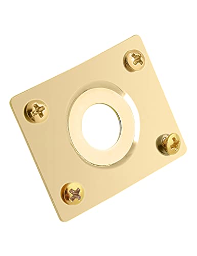Holmer Guitar Jack Socket Plate Curved Recessed Rectangle Style Output Jack Plate Compatible with Les Paul LP Tele Style Electric Guitar or Bass Guitar Parts with Screws Gold. (HJ 005-GD) - Image 5