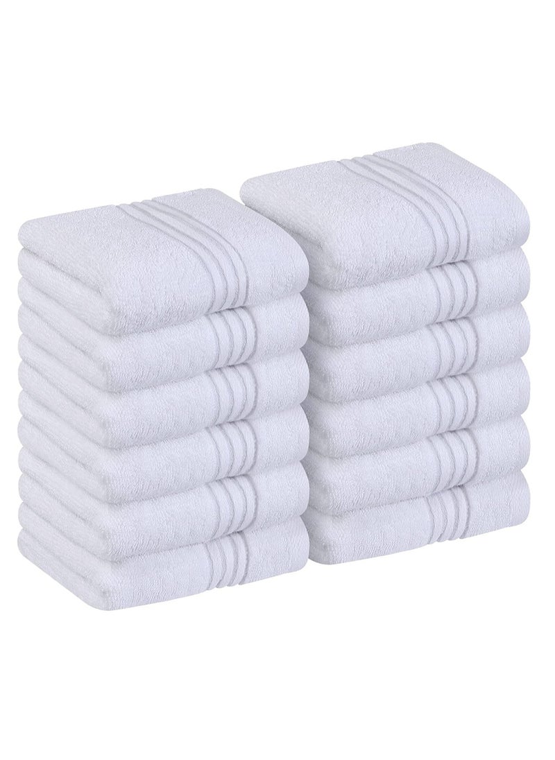 Utopia Towels - Utopia Towels 12 Pack Premium Wash Cloths Set (12 x 12 Inches) 100% Cotton Ring Spun, Highly Absorbent and Soft Feel Washcloths for Bathroom, Spa, Gym, and Face Towel (White) - Image 1