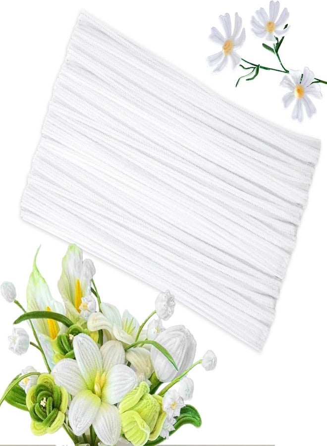 Pixora Pipe Cleaners for Crafts, White Chenille Stems, 30cm/11.81in, 100 PCS, DIY Arts and Crafts Supplies for Kids, Festival Decoration Projects - Image 1
