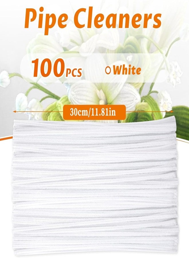 Pixora Pipe Cleaners for Crafts, White Chenille Stems, 30cm/11.81in, 100 PCS, DIY Arts and Crafts Supplies for Kids, Festival Decoration Projects - Image 2
