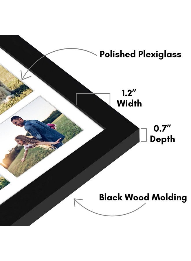 Americanflat 20x20 Collage Picture Frame with Polished Plexiglass - Fits One 8x10, Four 5x5 and Six 4x6 Photos or One 20x20 Photo - Gallery Wall Frame Set - Thin Photo Frame for Wall Display - Black - Image 4