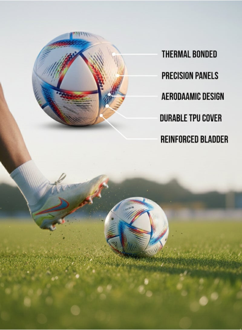 تنم كرة قدم متينة من الجلد الصناعي مناسبة لجميع اللاعبين - Image 4