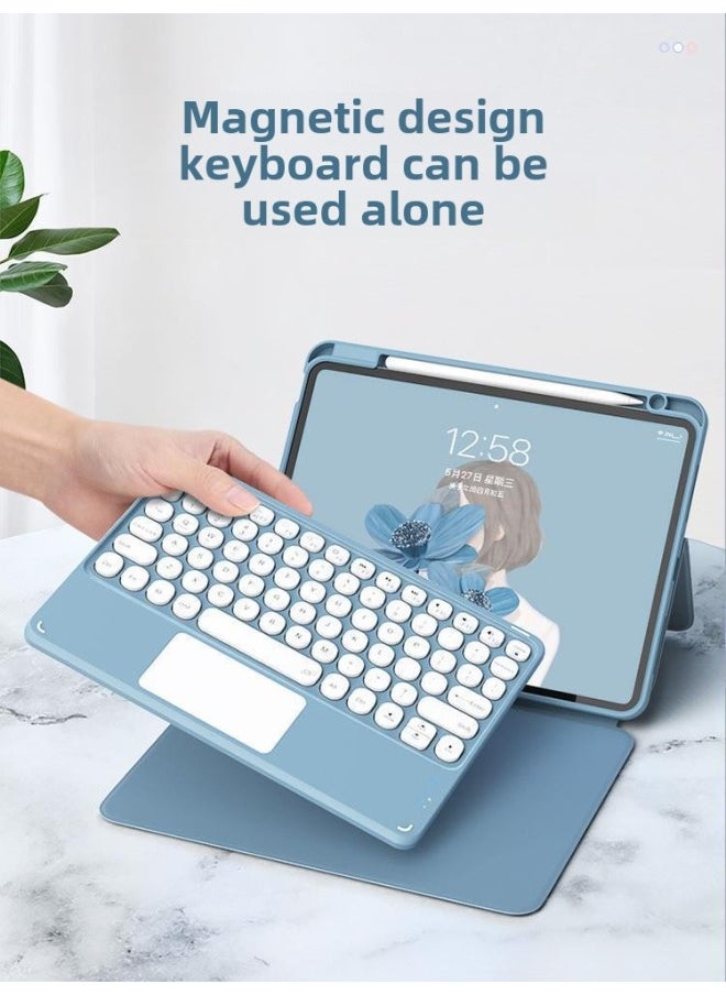 Generic For IPAD 10 Generation 10.9 Protective Case AIr5 Flat Panel Bluetooth Keyboard 10.2 Magnetic Rotating Leather Case-Color: Magnetic Split & Radic; Rotate Horizontally And Vertically-Applicable Model:2022 IPad 10th (10.9 Inches)  - Image 3