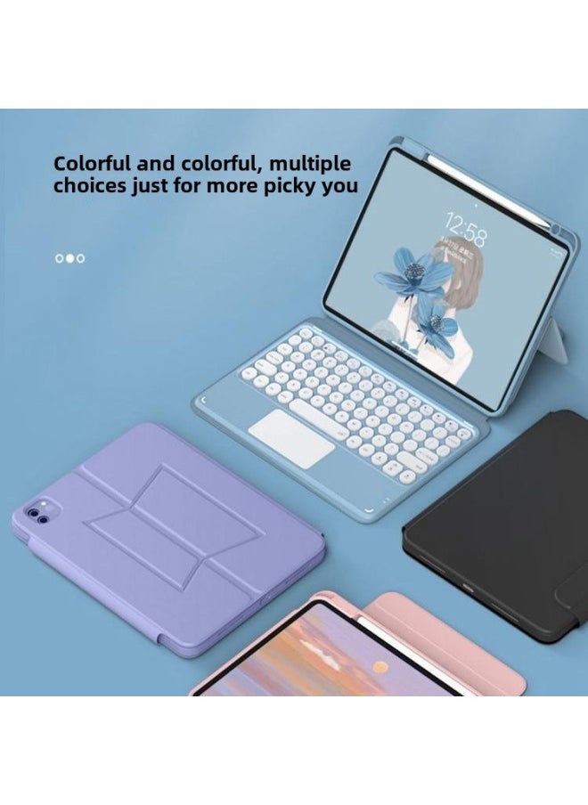 Generic For IPAD 10 Generation 10.9 Protective Case AIr5 Flat Panel Bluetooth Keyboard 10.2 Magnetic Rotating Leather Case-Color: Magnetic Split & Radic; Rotate Horizontally And Vertically-Applicable Model:2022 IPad 10th (10.9 Inches)  - Image 2