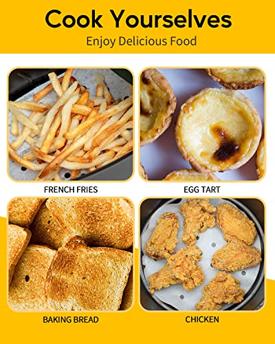 Katbite Air Fryer Parchment Paper Liners 120Pcs, 7.5 inch Perforated Parchment Paper, Heavy Duty & Non-stick Round Parchment Paper for Air Fryer Basket, Bamboo Steamer, Metal Steamer - Image 5