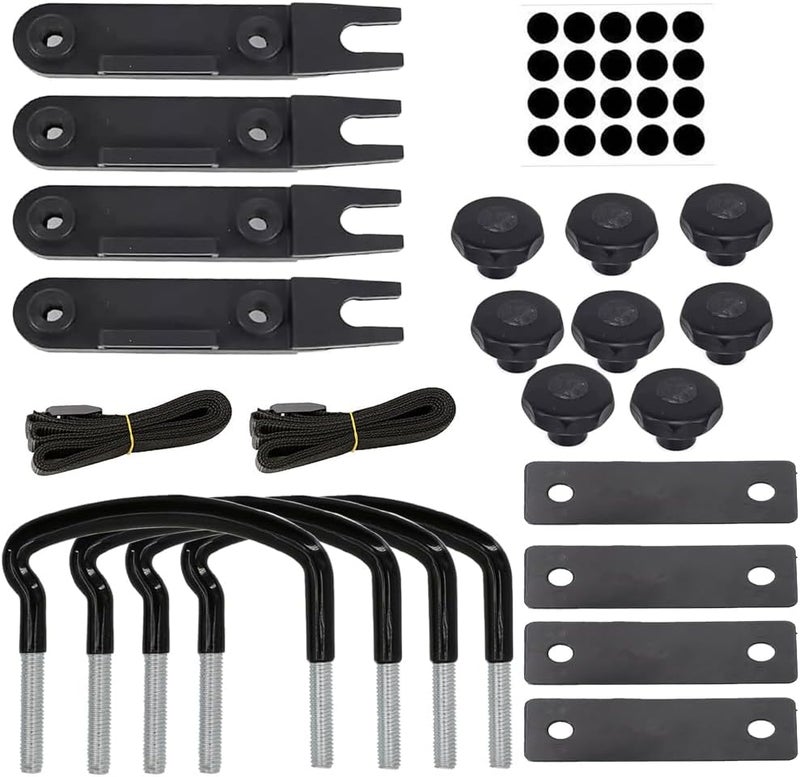 Lotcesfun Roof Box U-Bolt Clip Stainless Steel Universal Inner Width 85mm/3.35in Thick 40mm/1.57in Roof Rack Mounting Brackets Accessories with 8 Lock Nuts 2 Straps (4PCS) Field test upgraded craftsmanship - Image 3