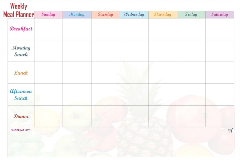 AccuPrints Vinyl Magnetic Weekly Meal Planner Dry Erase Board with Magnetic Marker,Includes Grocery List,36 cm x 45.5 cm - Image 5