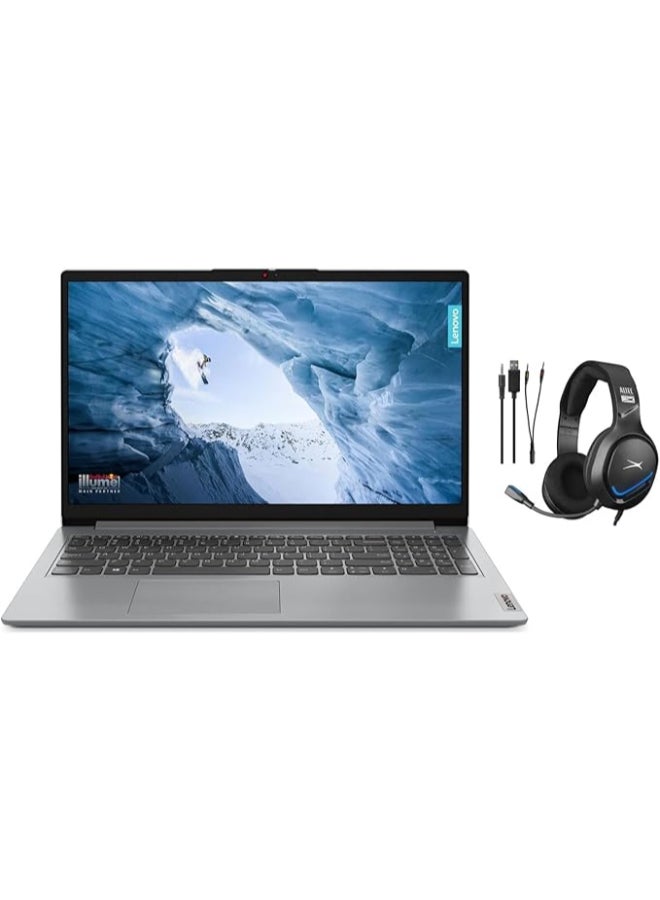 لينوفو لابتوب IdeaPad 1 15IRU7 – الجيل 13 مع معالج Intel Core i5-1335U، 16GB ذاكرة DDR4، 256 جيجابايت SSD NVMe، شاشة 15.6 بوصة FHD، رسومات Intel، ويندوز 11 هوم + سماعة ألعاب ALtec - Image 1