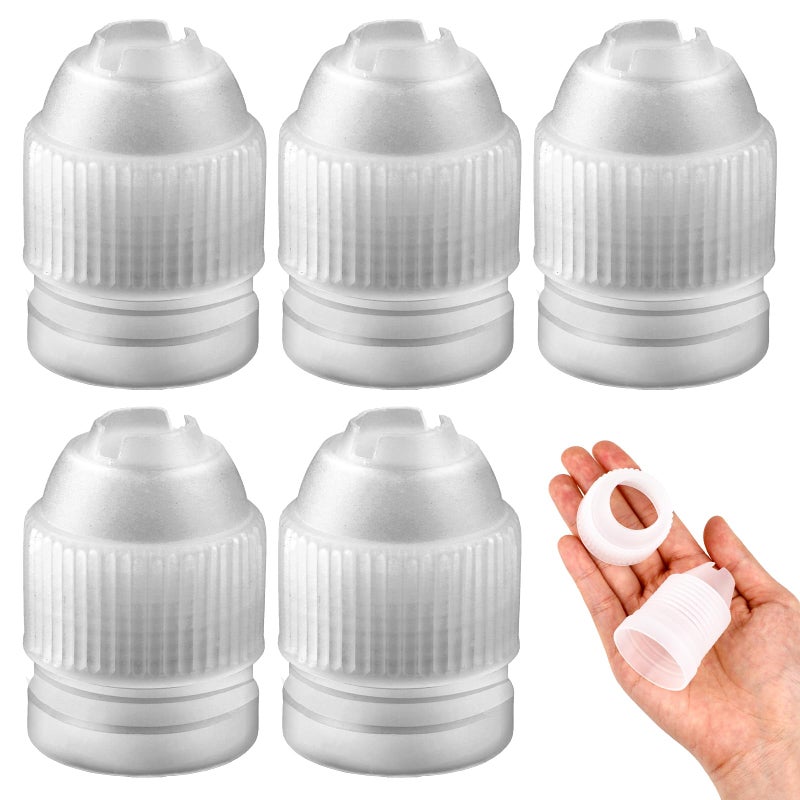 6 Pieces Plastic Couplers of Large Size Standard Couplers Base Diameter 142 Height 205 Easy Switching for Piping Tip White Pastry Bag Coupler for Cake Decorating Icing Nozzles
