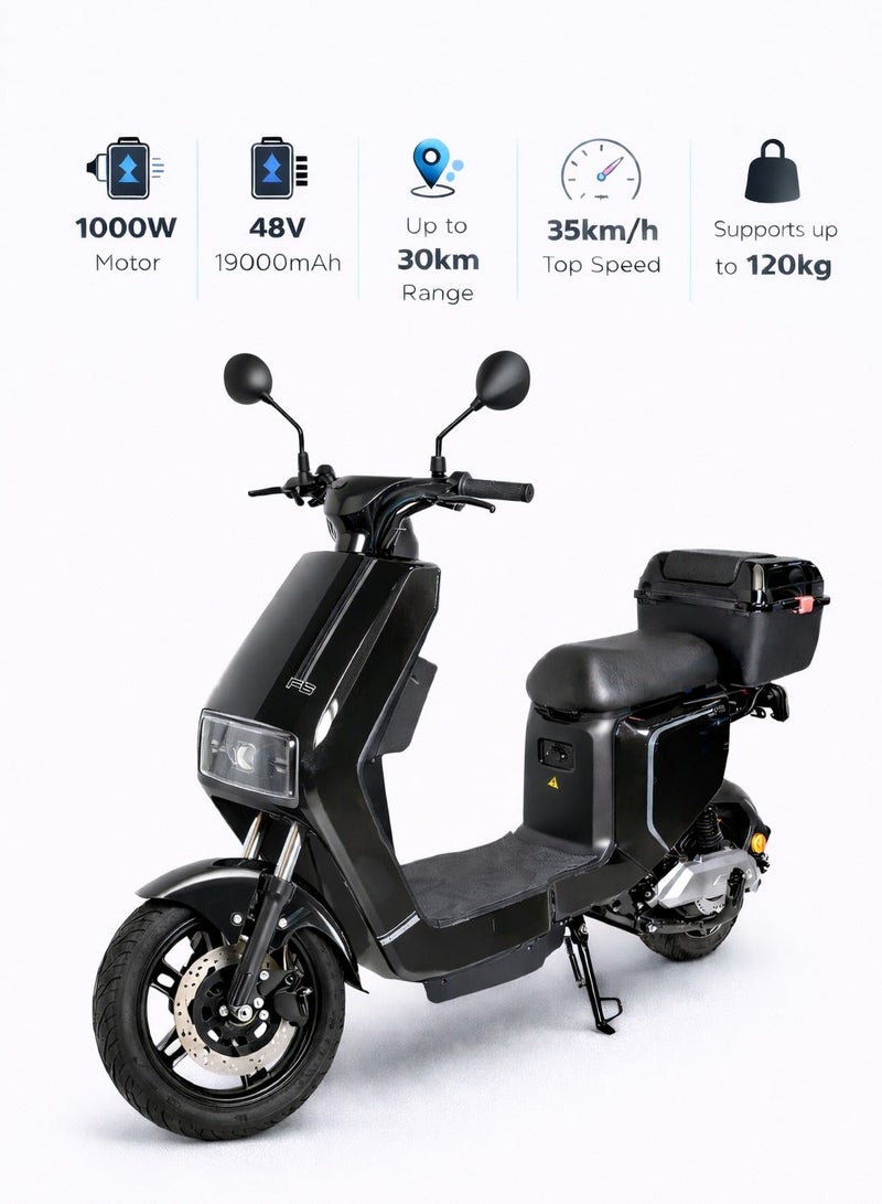 Electric Bike with 1000W Motor | 48V 19Ah Lithium Battery | Up to 30km Range | 35km/h Top Speed | Supports up to 120kg | Large Rear Storage Box - Image 3