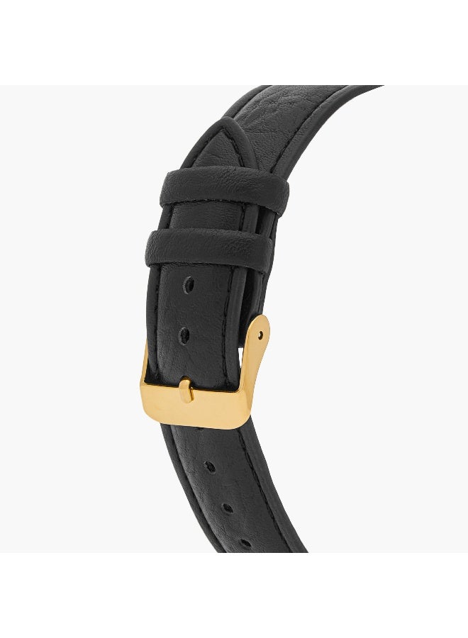 OMAX ساعة يد أنالوج سوداء للرجال مع لمسات ذهبية - Image 5