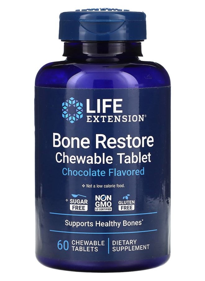 Life Extension Bone Restore Chocolate 60 Chewable Tablets 