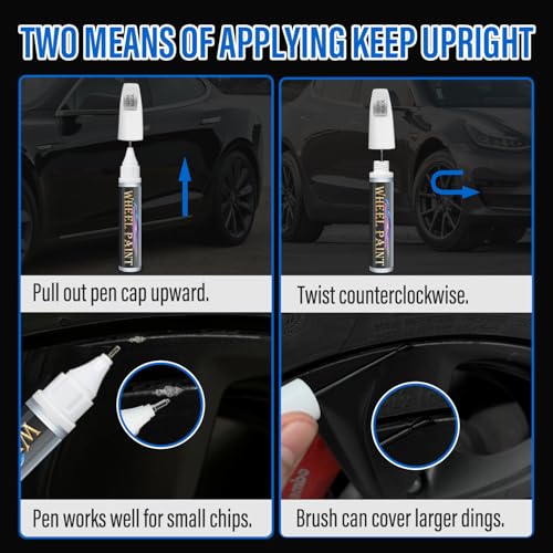 cocomfix طلاء تصحيح حواف أسود لامع من كوكومفيكس، إصلاح خدوش العجلات، لون عالمي، 1 أونصة سائلة، طلاء مينا، خارجي، مقاوم للخدوش، يغطي حتى 1 قدم مربع لكل طبقة - Image 2