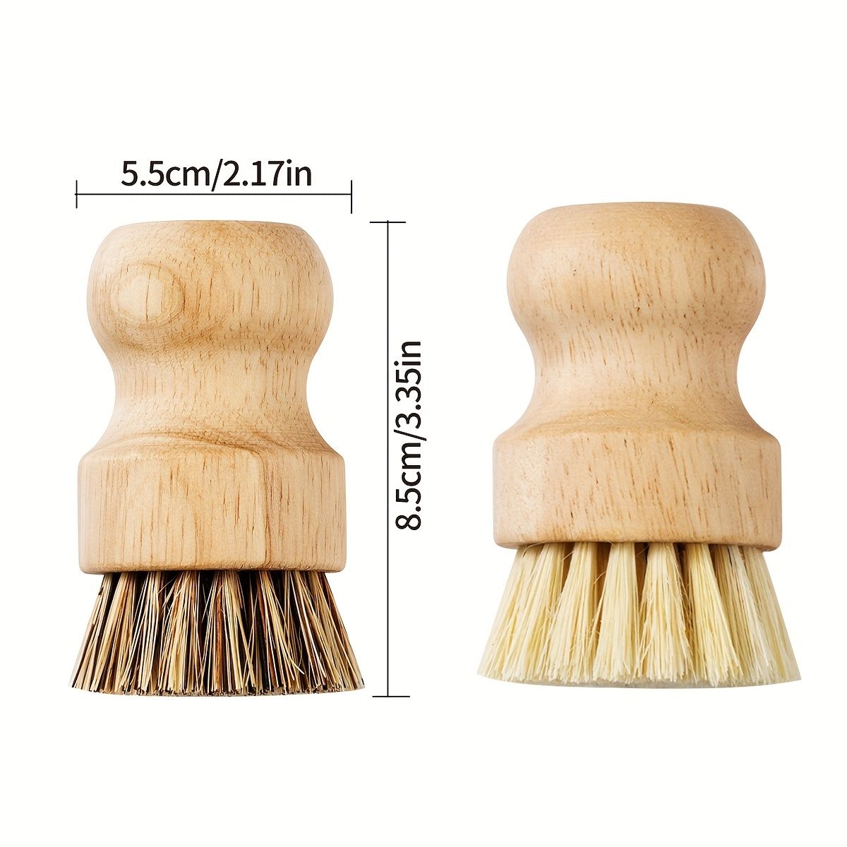 Generic 1 2 Pcs Coconut Coir Non Stick Oil Pot Brush Solid Wood Natural ...