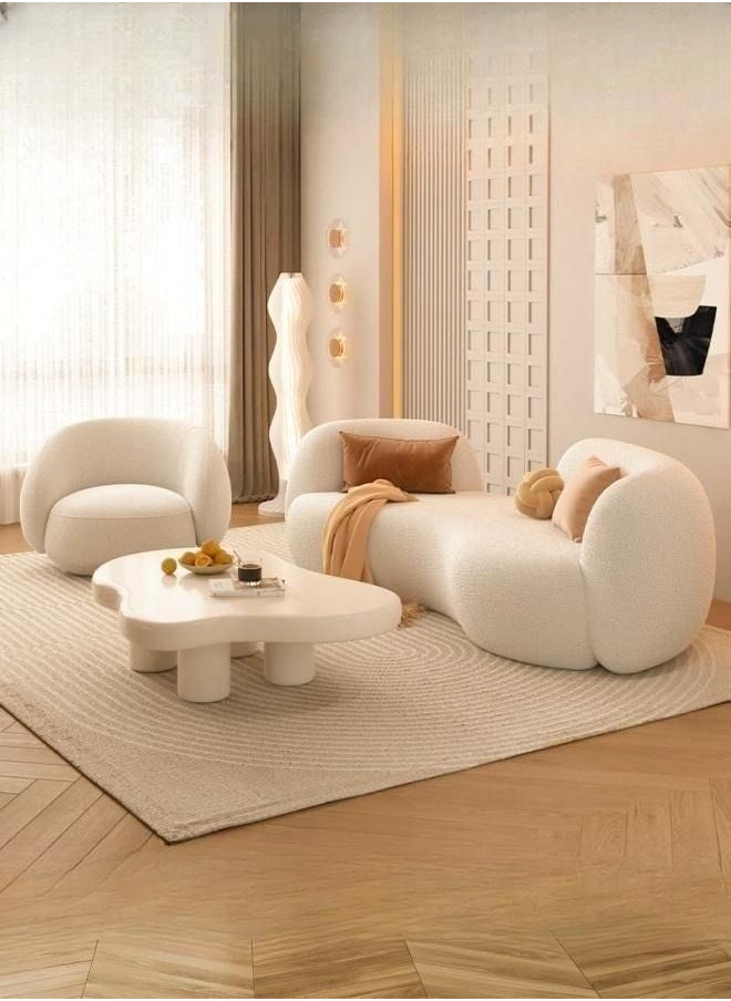Generic - Light Luxury Style Furniture Sofa Set Beige Without Pillow - Image 1
