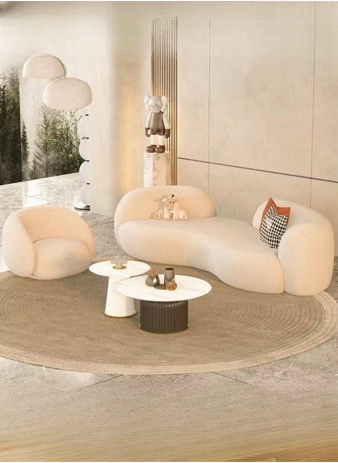 Generic - Light Luxury Style Furniture Sofa Set Beige Without Pillow - Image 1