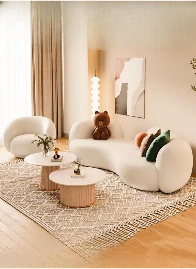 Generic - Light Luxury Style Furniture Sofa Set Beige Without Pillow - Image 1