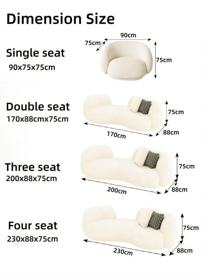 Generic - Light Luxury Style Furniture Sofa Set Beige Without Pillow - Image 1