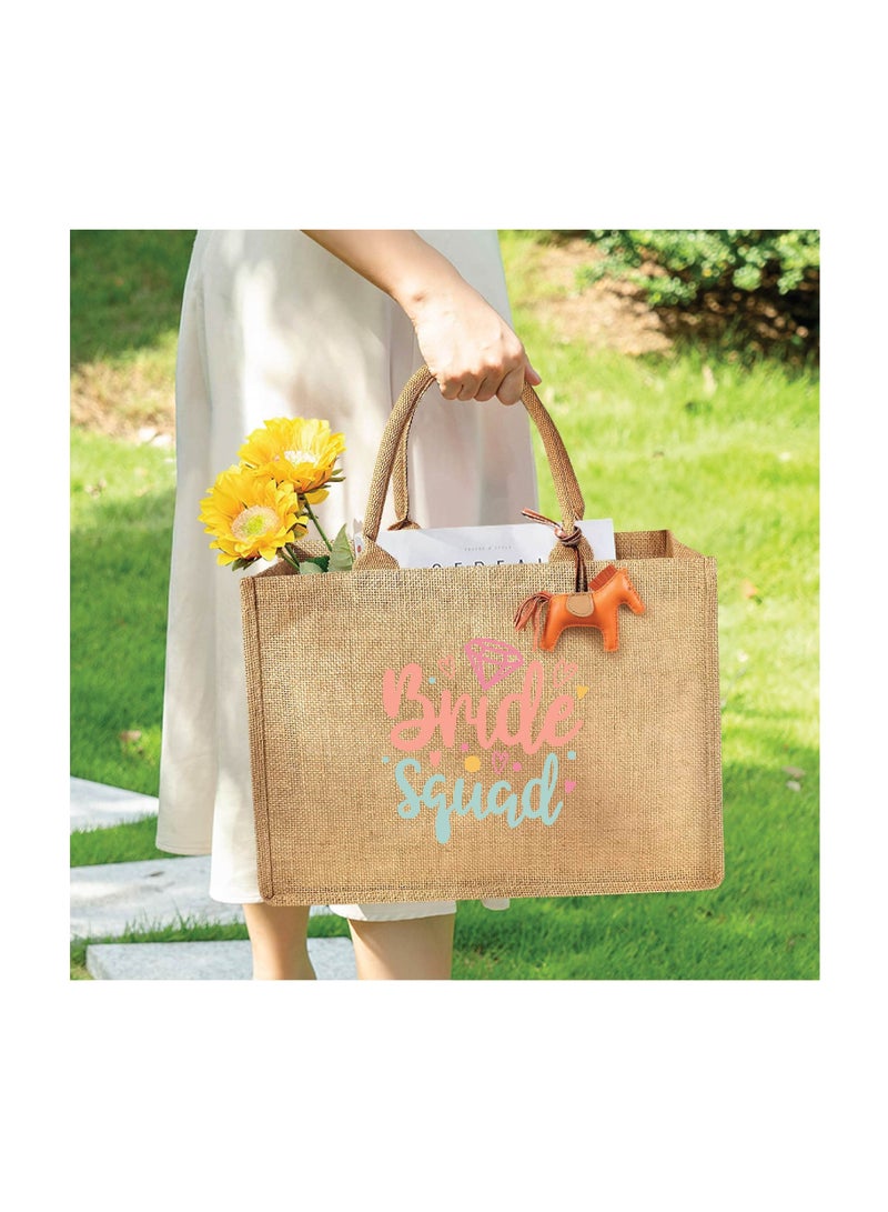PRINTSHOP4ME Bride Squad Jute Totes for the Perfect Party Favor - Bridesmaids - Besties - Bags for the Perfect Wedding Squad - Gift Set for Bride Squad  - Image 4