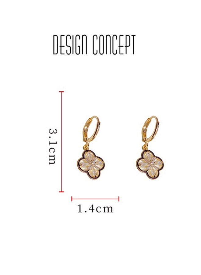 Women's Gold Clover Hoop Earrings - Light Weight Ethnic Fashion Earrings for Ladies, Gold Plated Stylish Jewelry for Daily Wear & Gifting - Image 5
