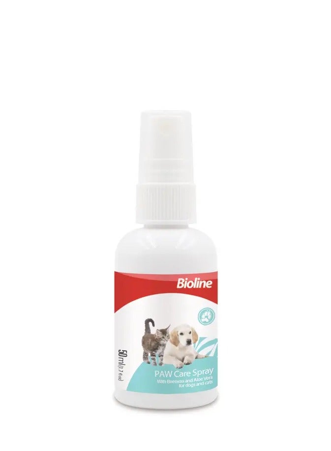 Bioline بخاخ العناية بأقدام الحيوانات من بيولين، غني بالشمع الطبيعي والصبار مضاد للبكتيريا والفطريات - 50 مل - Image 1