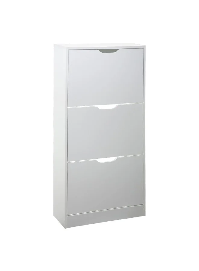 Five Simply Smart High-Quality and Durable Wood Shoe Rack White 23.3 x 119.5 x 60 cm 160392C