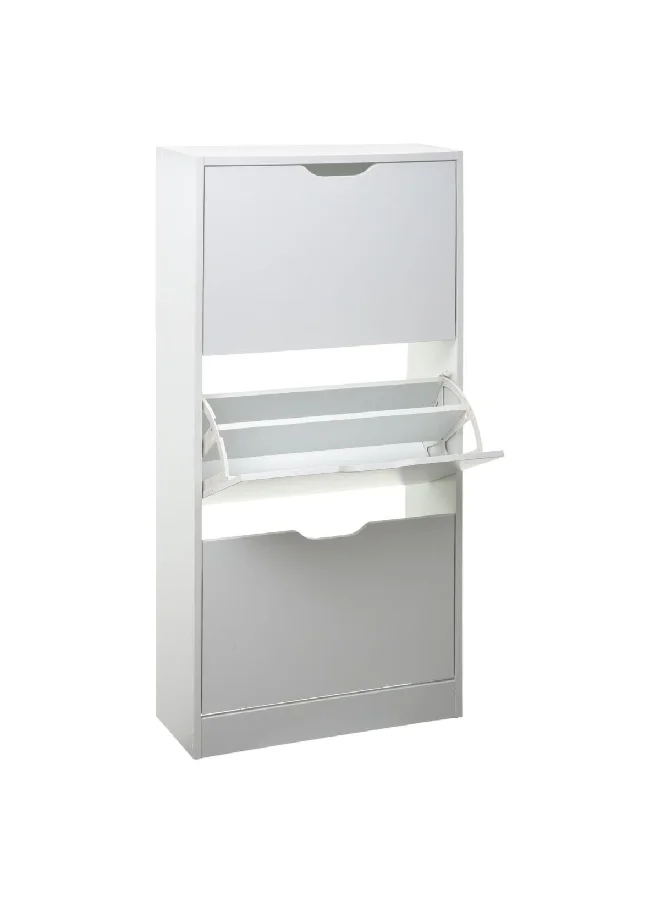 Five Simply Smart High-Quality and Durable Wood Shoe Rack White 23.3 x 119.5 x 60 cm 160392C